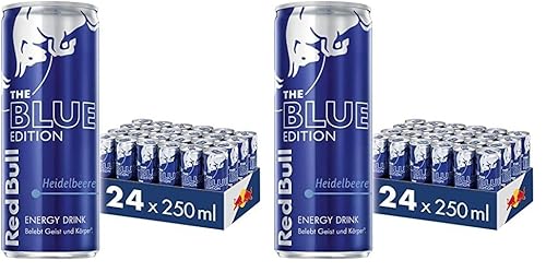 Red Bull Energy Drink, Heidelbeere, Blue Edition, 24 x 250 ml, Dosen Getränke 24er Palette, OHNE PFAND (Packung mit 2) von Red Bull