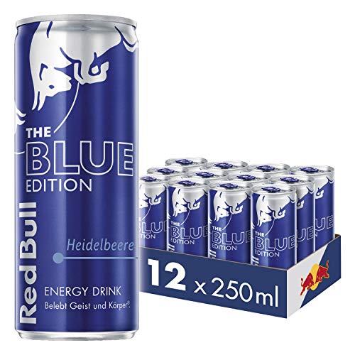 Red Bull Energy Drink Blue Edition mit Heidelbeer Geschmack, Dosen 12er Pack, EINWEG (12 x 250ml) von Red Bull