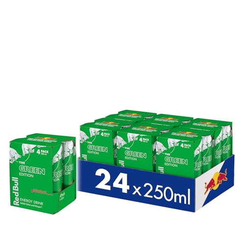 Red Bull Energy Drink Green Edition, 6x4er Pack Dosen, Getränke mit Kaktusfrucht Geschmack, EINWEG (24x250ML) von Red Bull