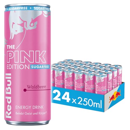 Red Bull Energy Drink Pink Edition Sugarfree Waldbeere, 24 x 250 ml, Dosen Getränke 24er Palette, OHNE PFAND von Red Bull