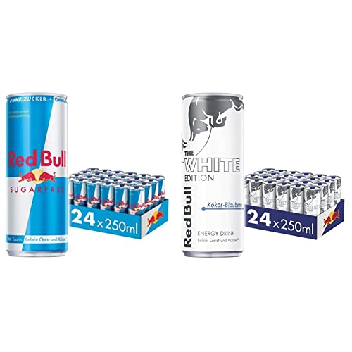 Set: Red Bull Energy Drink Sugarfree - 24er Palette Dosen, EINWEG (24 x 250 ml) + Red Bull Energy Drink White Edition, 24 x 250 ml Dosen, EINWEG von Red Bull