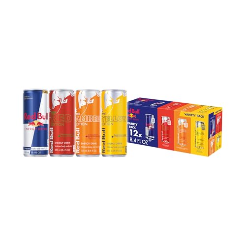 Red Bull Energy Drink Variety Pack, Red Bull, Red, Amber und Yellow Edition und Energy Drinks, 220 ml, 12 Dosen von Red Bull