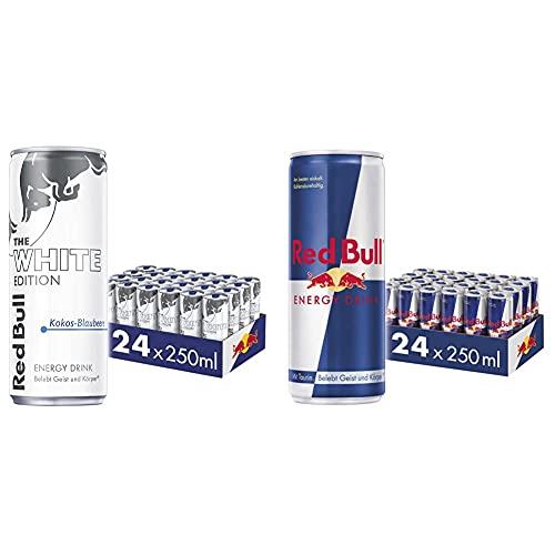 Set: Energy Drink Dosen Getränke 24er Palette, EINWEG (24 x 250 ml) & Red Bull Energy Drink White Edition - 24er Palette Dosen Getränke EINWEG (24 x 250 ml) von Red Bull