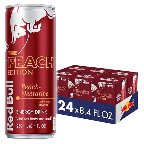 Red Bull Peach Edition Energy Drink, 8,4 Fl Oz, 24 Dosen (6 Packungen mit 4 Stück) von Red Bull