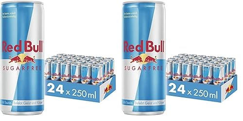 Red Bull Sugarfree, Energy Drink, 24 x 250 ml, Dosen Getränke 24er Palette, OHNE PFAND (Packung mit 2) von Red Bull