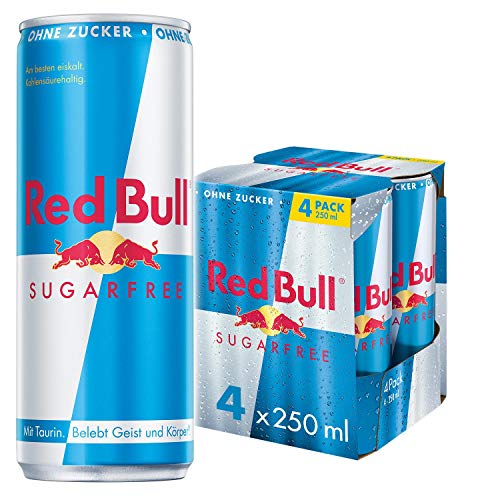 Red Bull Sugarfree Energy Drink, 4er Pack, EINWEG (4 x 250 ml Dosen) von Red Bull