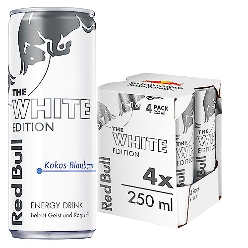 Red Bull The White Edition, Kokos-Blaubeere, EINWEG (4 x 250 ml) von Red Bull