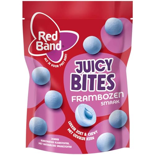 2 er Pack Red Band Juicy Bites Frambozen 2 x 145g Kaubonbons mit flüssigem Kern und Blaubeergeschmack von RedBand