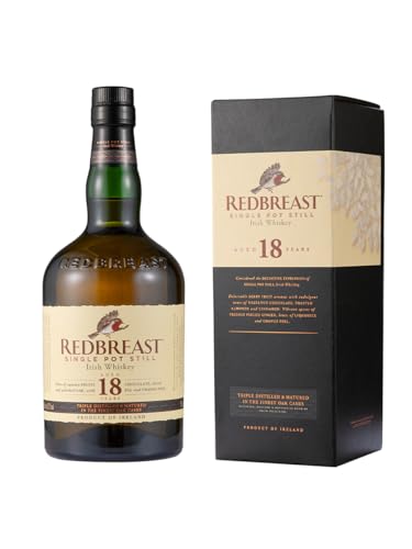 Red breast 18 Jahre, Single Pot Still Irish Whiskey mit feinstem Oloroso-Sherry, dreifach destilliert, aus der Midleton Distillery in Irland, 700 ml von Redbreast