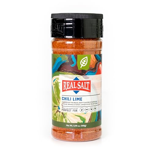 Redmond Real Salt Seasonings CHILI LIME Shaker, 160g - natürliches Gewürz Ur-Meersalz aus unberührter Salzmine in Utah von Redmond