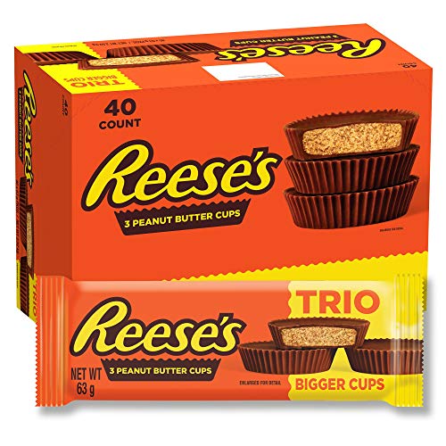 Reese's Peanut Butter Cups Trio - Erdnussbutter-Cup-Riegel: 40 Stück (40 x 63 g) von Reese's