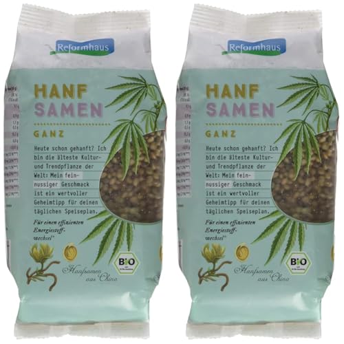 Reformhaus Hanfsamen ganz Bio, 225 g (Packung mit 2) von Reformhaus