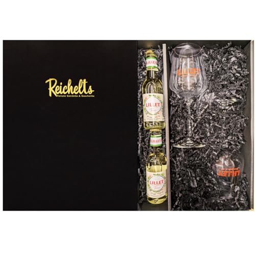 2 x Lillet Tonic 0,2 l 10,3% + 2 x original Lillet Glas als Geschenkset in Präsentbox by Reichelts von Reichelts