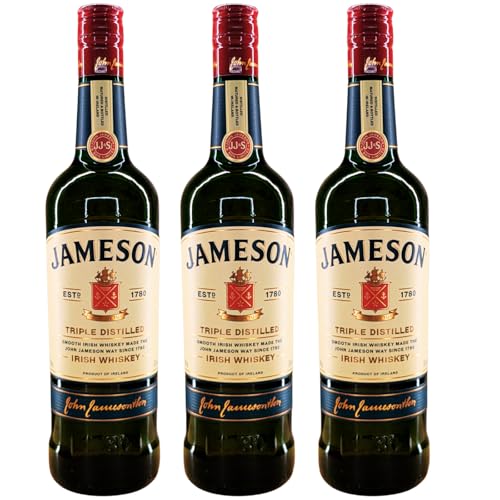 3 x Jameson Original 0,7 l 40% Triple Distilled Irish Whiskey + 1 x original Jameson Mütze by Reichelts von Reichelts