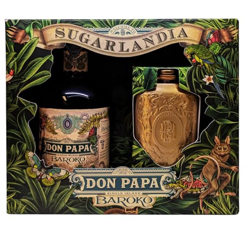 Don Papa Baroko Rum 0,7 l 40% + 1 x original Don Papa Hip Flask (Flachmann) als Geschenkset by Reichelts von Reichelts