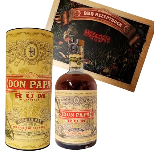 Don Papa Rum 7 Single Island 0,7 l 40% in Geschenkverpackung + Don Papa BBQ Rezeptbuch by Reichelts von Reichelts