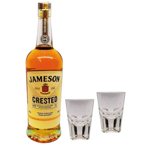 Jameson Crested 0,7 l 40% Triple Distilled Irish Whiskey + 2 x original Jameson Shot-Glas als Geschenkset by Reichelts von Reichelts