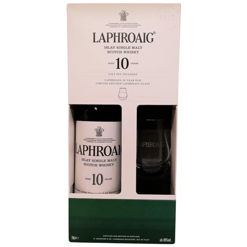 Laphroaig 10 Jahre Islay Single Malt Scotch Whisky 0,7 l 40% + 1 x original Laphroaig Nosing Glas als Geschenkset by Reichelts von Reichelts