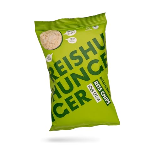 REISHUNGER Bio Reis Chips Sour Cream - 8er Vorteilspaket (8 x 50 g) von Reishunger