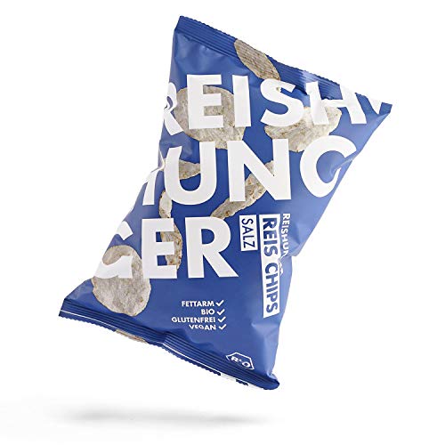 REISHUNGER Knusprige BIO Reis Chips »Salz« aus Vollkorn Reis (50 g) - Vegan & Glutenfrei - In vielen Sorten und Größen verfügbar von Reishunger