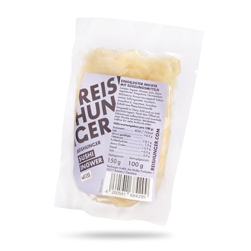 REISHUNGER Ingwer - eingelegter Sushi Ingwer in Weiß (12x100g) von Reishunger