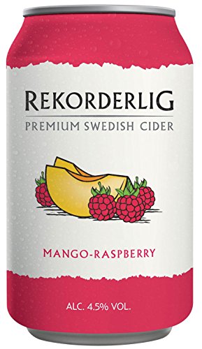 Rekorderlig - Cider - 24x0,33l Dosen in den brandneuen Sommerfarben | Set inkl. lukky24® Schlüsselanhänger für Einkaufswagenchip (Mango-Himberre 4,5% Vol) von Rekorderlig