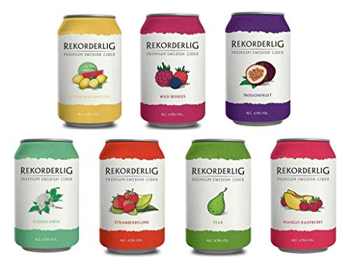 Rekorderlig Cider Probier-set lukky24 Edition 24 X 0,33l Dosen + lukky24® Schlüsselanhänger mit Einkaufswagenchip von Rekorderlig