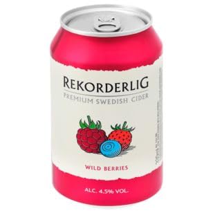 Rekorderlig Premium Swedish Cider Wildberry 4.5% vol.,24er Pack (24 x 0.33 l) EINWEG von Rekorderlig