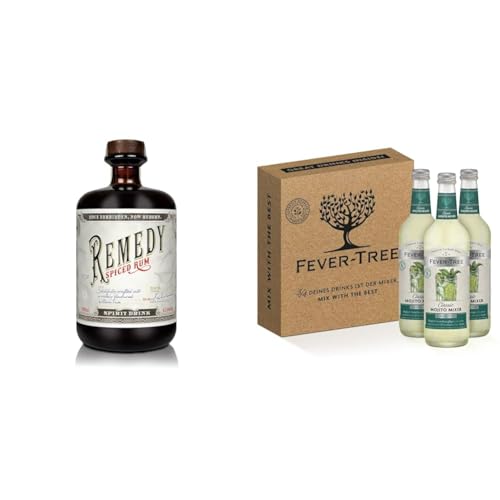 Remedy Spiced Mojito | Remedy Spiced Rum 0,7 Liter Flasche + Fever Tree Classic Mojito Mixer 1,5 Liter | Das perfekte Drink-Geschenk zum Fest von Remedy Rum