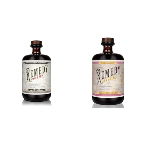 Remedy Spiced Rum und Elixir Set I Gold Meiningers International Spirits Awards I Rum-Likör I Auf Basis 3 karibischer Rums I 41,5%/40% Vol. I 2 x 700 ml von Remedy Rum