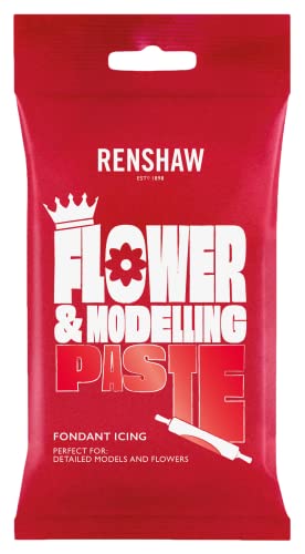 Renshaw Flower & Modelling Paste Carnation Red 250g - Modellierpaste, Perfekt für Blumen, Blüten, Figuren und Vielem Mehr, Essbare Zuckerpaste - Rot - 250 g von Renshaw