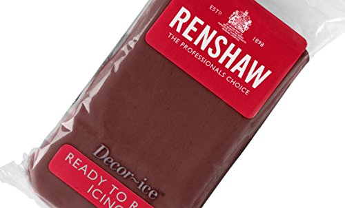 Renshaw Fondant Chocolate Flavour 2,5kg - Fertig zum Ausrollen, Perfekt zum Überziehen und Dekorieren von Torten, Cupcakes und Keksen - Schokoladengeschmack - 2,5 kg von Renshaw