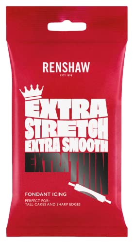 Renshaw Extra Fondant Black 1kg - Extra Elastisches Rollfondant mit Vanillegeschmack, Perfekt zum Einkleiden von Kuchen Torten - Schwarz - 1 kg von Renshaw