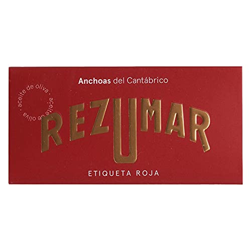 Rezumar - Anchoas Etiqueta Roja - Kantabrischen Sardellenfilets in Olivenöl - 50 g von Rezumar