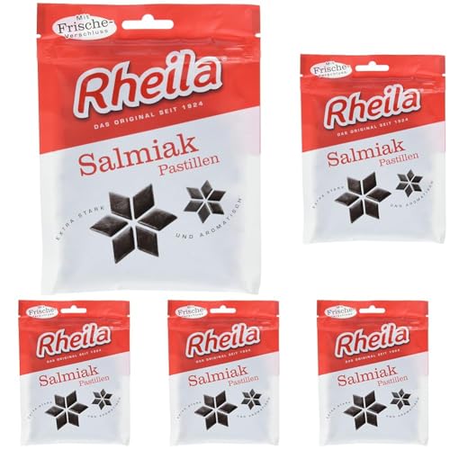 Rheila Salmiak Pastillen zuckerhalt, 90 g (Packung mit 5) von Rheila Salmiak Pastillen zuckerhalt