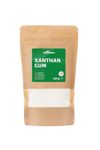 RheinNatur Xanthan Gum Pulver 250 g - Natürliches Bindemittel - Stabilisator für Eis, Suppen, Soßen - Xanthangummi Verdickungsmittel - Geschmacksneutral & Vegan von RheinNatur