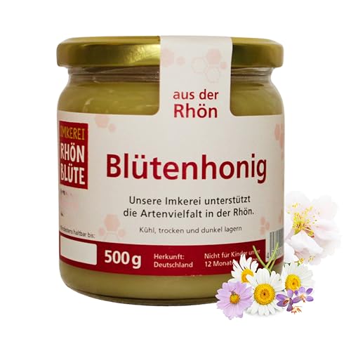 Hochwertiger Blütenhonig – 500g Glas | Regional & Nachhaltig er Honig direkt vom Imker natürlicher Honig | Naturbelassener Honig aus dem Biosphärenreservat Rhön von Rhönblüte