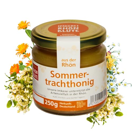 Hochwertiger Sommertrachthonig – 250g Glas | Regional & Nachhaltig er Honig direkt vom Imker natürlicher Honig | Naturbelassener Honig aus dem Biosphärenreservat Rhön von Rhönblüte