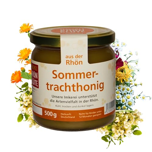 Hochwertiger Sommertrachthonig – 500g Glas | Regional & Nachhaltig er Honig direkt vom Imker natürlicher Honig | Naturbelassener Honig aus dem Biosphärenreservat Rhön von Rhönblüte