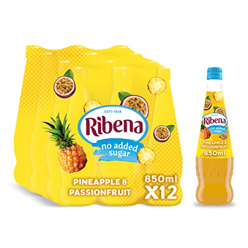 Ribena Ananas und Passionsfrucht-Konzentrat ohne Zuckerzusatz, 12 x 850 ml Flaschen von Ribena