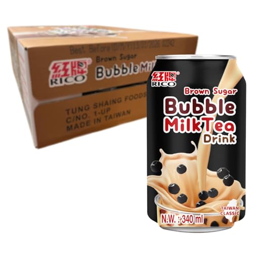 RICO - Bubble Milk Tea Brauner Zucker - 24 X 350 ML - Multipack von Rico