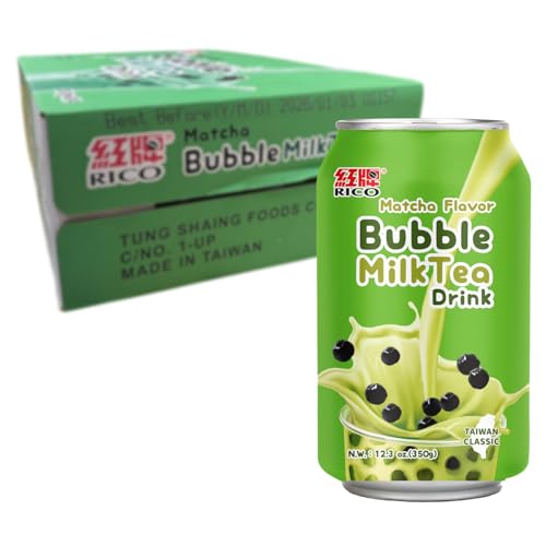 RICO - Bubble Milk Tea Getränk Matcha - 24 X 350 ML - Multipack von Rico