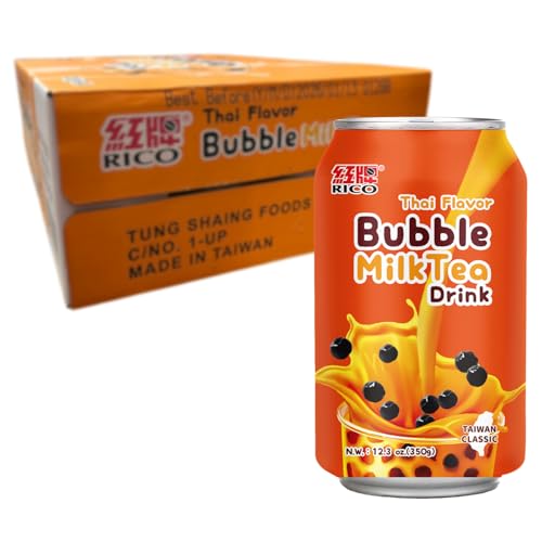 RICO - Thai Bubble Milk Tea Getränk - 24 X 350 ML - Multipack von Rico