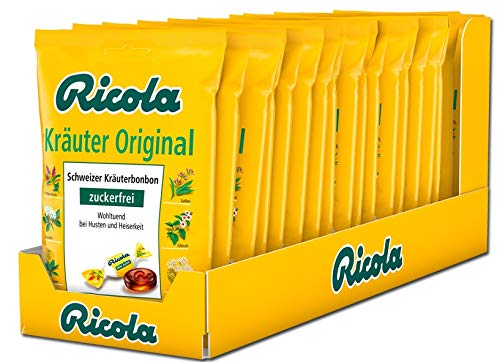 18 Beutel Ricola Kräuterzucker ohne Zucker a 75 g Kräuterbonbons von Ricola