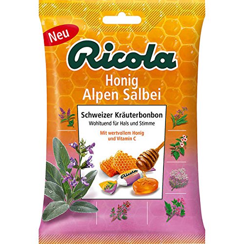 Ricola Honig Alpen Salbei mit Zucker, Tüten, 18er Pack (18 x 75 g Beutel) von Ricola