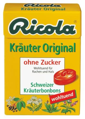 Ricola Kräuter Original ohne Zucker, Box, 20er Pack (20 x 50 g Schale) von Ricola