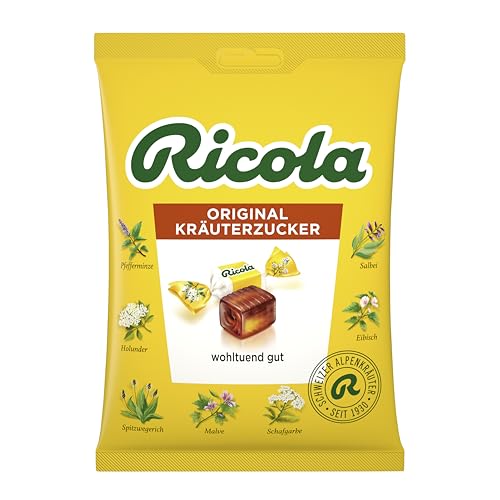 Ricola Original Kräuterzucker 1 x 75g, original Schweizer Kräuter-Bonbons mit 13 Alpenkräutern & Menthol, wohltuend gut von Ricola