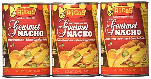 Ricos Gourmet Nacho Cheddar Cheese Sauce with Jalapenos (Pack of 3) 15 oz Cans by Rico's von Ricos