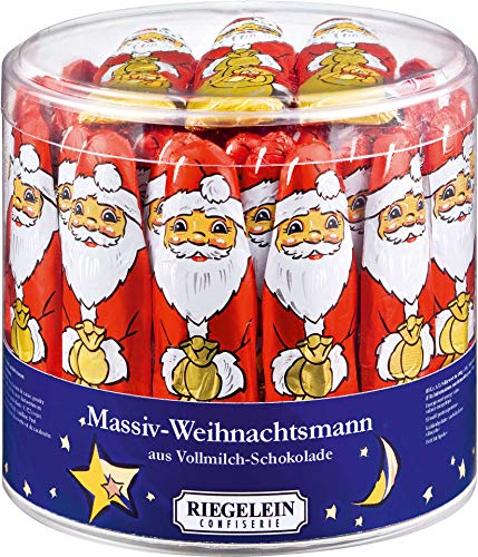 Riegelein Massiv Weihnachtsmann Groß aus Vollmilchschokolade (65 Stck. Dose) von Riegelein