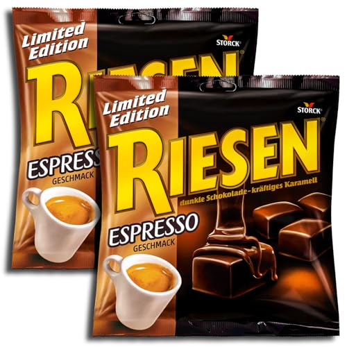 2 er Pack Riesen Espresso 2 x 231g Schokokaramell mit Espresso-Geschmack in kräftiger Schokolade von Riesen